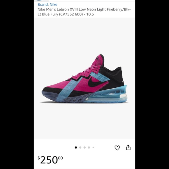 |•NIKE•| Men's Lebron XVIII Low Neon Light Fireberry Blk Lt Blue Fury Size 8.5 - Picture 2 of 12